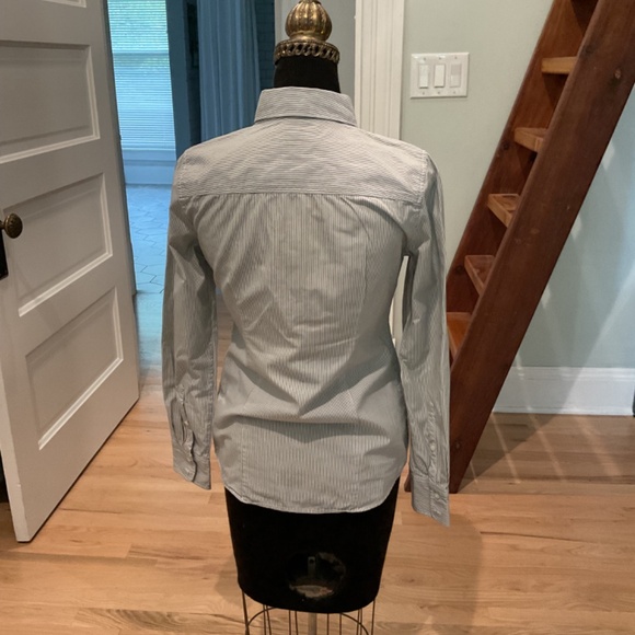 J Crew Factory Black White Striped Button Down Shirt Size XS - Picture 3 of 5